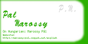 pal marossy business card